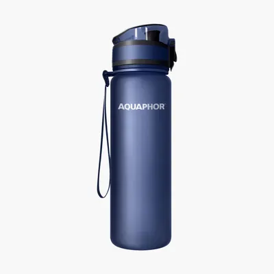 Produktbild von AQUAPHOR marineblaue Filterflasche + 1 Kartusche 0,5 L