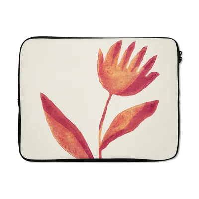 Produktbild von MuchoWow® Laptop Hülle 15 Zoll Blumen - Pflanze - Rot - Pastell Laptoptasche - Laptoptasche - Sleeve - Rundum-Schutz