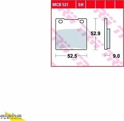 Produktbild von TRW Bremsbelagsatz MCB531 GSX550E GN71D Z250 KZ250A