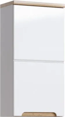 Obrázek produktu pro Bílá závěsná skříňka 35 cm, 1 dvířka, MDF, dub, moderní, do koupelny