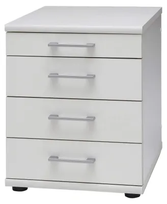 Bürocontainer Milo, 4 Schubladen, 41,6x50x53,4 cm, weiß, Metall