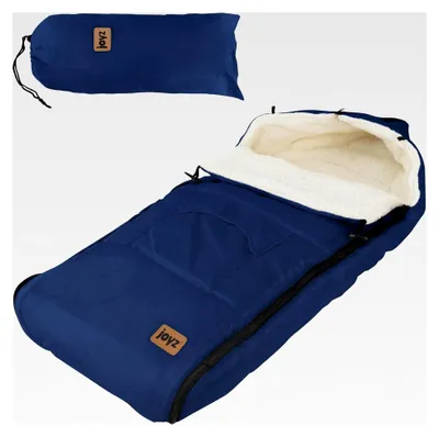 Produktbild von Babyfußsack, Blau, Universal Fußsack für Babyschale, Kinderwagen und Buggy, Fleece-Sitzauflage, Kuschelsack mit Reißverschluss, Kopfteil und Tasche, Wetterfest, Antirutschnoppen, Winterfußsack