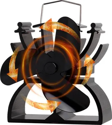 Image de Ventilateur thermoélectrique pour cheminée - Écologique, noir, hauteur 125 cm