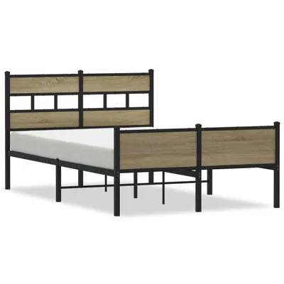 Produktbild von vidaXL Bettgestell ohne Matratze Sonoma-Eiche 120x200 cm Holzwerkstoff
