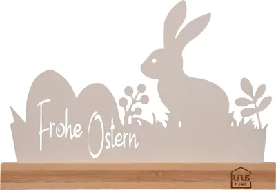 Produktbild von UNUS Deko Aufsteller Silhouette Frohe Ostern mit Hase und Eiern weiß