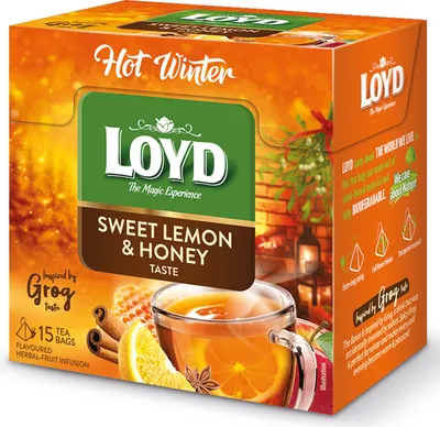 Image de Loyd Tisane chaude d'hiver aux fruits et aux herbes aromatisée au citron et au miel 15 sachets