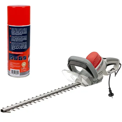 Produktbild von IKRA Elektro Heckenschere IHS 650 | 650 W | 55 cm Schnittlänge | 22 mm Schnittstärke | 180° drehbarer Rundgriff | Schnellstopp | inkl. Pflegespray