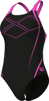 Produktbild von arena Graphic Swim Pro Back Badeanzug Damen, Farbe:Black-Pink, Größe:36