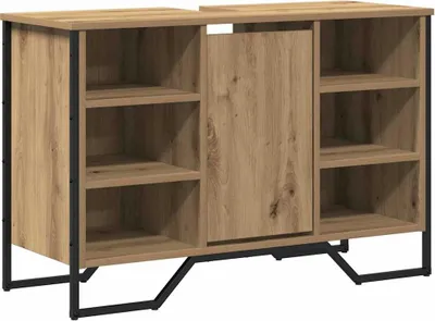 Image de Meuble sous-vasque vidaXL en chêne Artisan, 91 x 35 x 60 cm, aggloméré