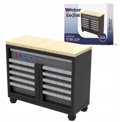 Produktbild von Weber Bausteine Werkstattwagen – 143-teiliger Bausatz für kleine Schrauber Garage Werkstatt | Perfektes Geschenk für Kinder & Technikfans