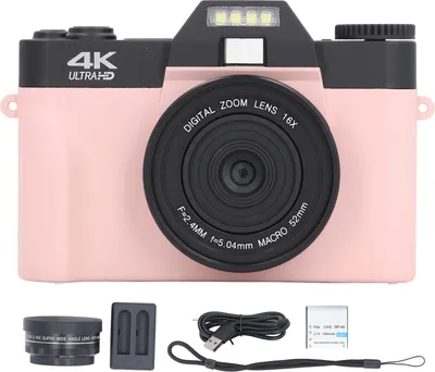 Obrázek produktu pro digitální fotoaparát 4K pro fotografování video automatické ostření anti-shake 56MP vlogování 3in 180° výklopný displej 16x zoom cestování