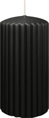 Produktbild von Rillen Kerzen Grau 150 x Ø 80 mm, 4 Stück