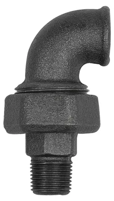 Produktbild von Riegler Verschraubung Bogen 97, flachdicht., Rp 1 1/2, R 1 1/2, Temperg. schw.