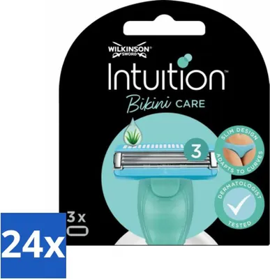 Produktbild von Wilkinson Intuition – Nachfüllklingen – Bikini Care Duo – Praktisch – 3 Klingen - Vorteilspack - 24 Stücke