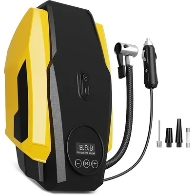 Produktbild von REVENTO® Luftkompressor AutoKompressor - Kompakt Tragbar Reifenfüller Gleichstrom 12 V 10,3 bar Schwarz