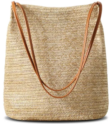 Immagine prodotto di Borse in paglia intrecciata, eleganti borse da spiaggia in stile boho con tracolla