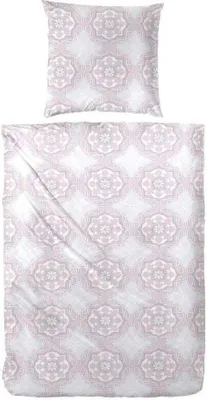 Immagine prodotto di Biancheria da letto Hahn beaver, calda biancheria da letto in castoro con motivi ornamentali, 135x200 cm + 80x80 cm, rosa antico tranquillo