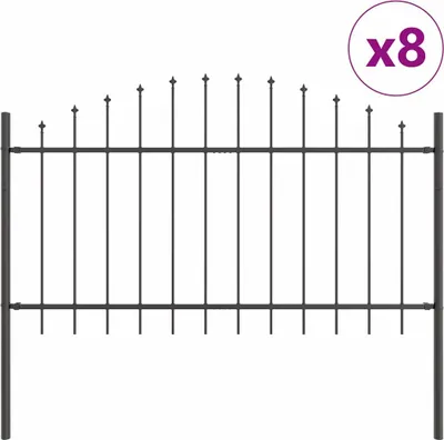 Immagine prodotto di vidaXL Recinzione per giardino WOERDEN, 8 pezzi, 170 x 140 cm, grigio