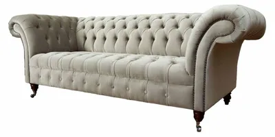 Produktbild von Chesterfield Sofa 3 Sitz Polster Couchen Sofas Couch Dreisitzer Grau Neu