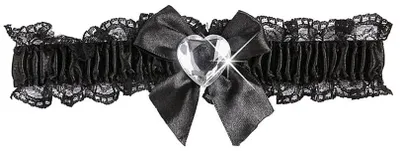 Produktbild von Schwarzes Strumpfband mit Strass-Herz