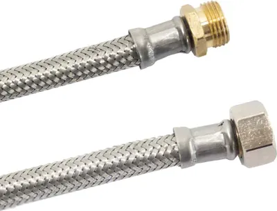 Produktbild von DN8 DVGW Panzerschlauch m. Edelstahlumflechtung 3/8" AG x 1/2" ÜM 300 mm