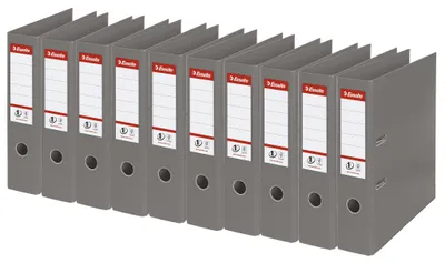 Produktbild von Esselte Ordner, A4, 10er Pack, 75 mm Rückenbreite, Kunststoff, grau, 811380