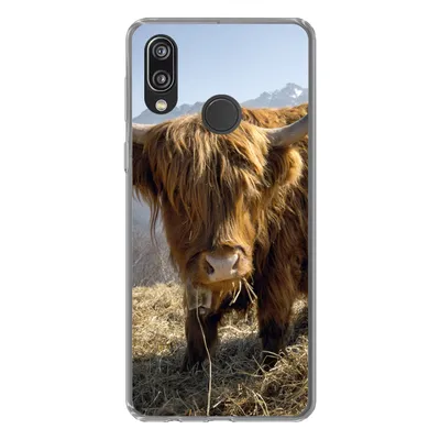 Produktbild von MuchoWow® Handyhülle Schutzhülle Hülle für Huawei P20 Lite (2020) Schottischer Highlander - Berg - Schnee Silikon Softcase Handy Hülle - Kartenhalter