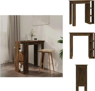 Produktbild von vidaXL Bartisch mit Regal Räuchereiche 102x50x103,5 cm Holzwerkstoff -  Esstische