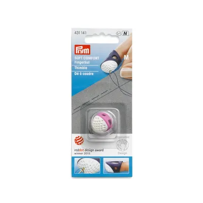 Produktbild von Prym Fingerhut Ergonomics M, Größe M, ergonomisch, rutschfest, atmungsaktiv, fuchsia/weiß