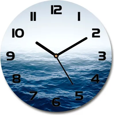 Produktbild von Wanduhr aus Glas 30fi Glasbild Glasuhr Gehärtetes Glas - schwarze-zeiger - Sea waves