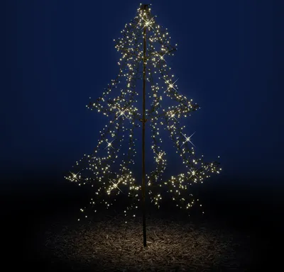 Produktbild von LED Outdoor Weihnachtsbaum - 1200 warmweiße LED - H: 2m - Dimmer - Timer - aufklappbar - schwarz