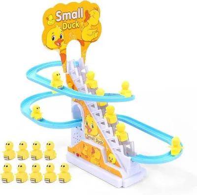 Produktbild von Kinderspielzeug – Kleine Ente Kletterbahn – Interaktives Spielzeug mit 9 Entchen – Licht & Musik – Batteriebetrieben – Geschenk für Kinder