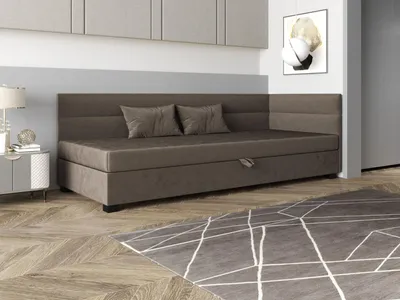 Produktbild von Einzelbett mit Polsterung 110x195 NALINDA PLUS 2 - dunkelbraun