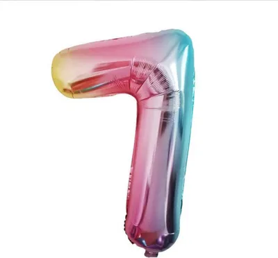 Zdjęcie produktu dla Balon foliowy nr 7, ok. 100 cm, kolor tęczowy