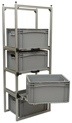 Produktbild von Wohnmobil Regal Regalsystem Tower 2 mit Auszügen, 473x307mm, 3 Auszüge und 1 Regalrahmen