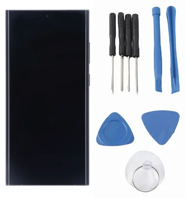 Produktbild von AMOLED-Display 6,8 Zoll - Digitizer Touchscreen - Reparaturset mit Werkzeug - Schwarz - Kompatibel mit S23 Ultra