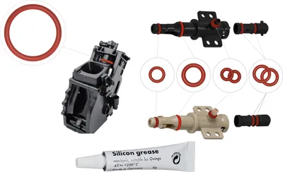 Produktbild von O-Ringe + 1 x Tube 6g Silikonfett Dichtungset Dichtung für Saeco Philips O-Ring Brühgruppe Auslaufstutzen Kaffeevollautomat