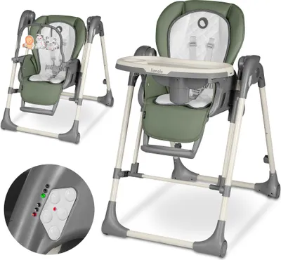 Produktbild von LIONELO Laurice - 2-in-1 Höhenverstellbarer Hochstuhl mit Wippfunktion für Kinder von 6-36 Monaten - Grünolive