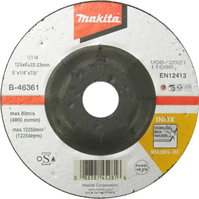 Immagine prodotto di Makita® disco accessorio 125 x 6 mm INOX - B-46361