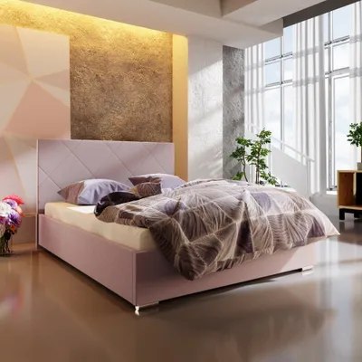 Zdjęcie produktu dla Łóżko małżeńskie 160 x 200 FLEK 5 – różowe