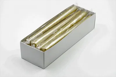 Produktbild von 12 Spitzkerzen Gold 240 × 22 mm Konische Kerzen Gies Kerzen