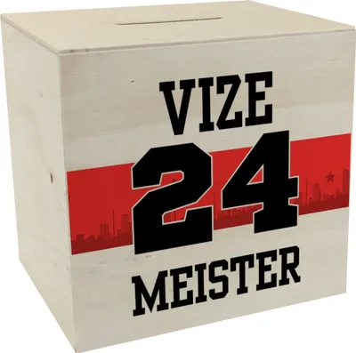 Produktbild von Stuttgart Brustring Spardose aus Holz mit Spruch Vizemeister 2024