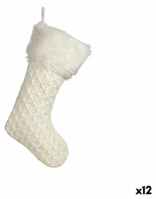 Produktbild von Weihnachtsschmuck Weihnachtsstrumpf Weiß 28 x 4 x 46 cm (12 Stück)