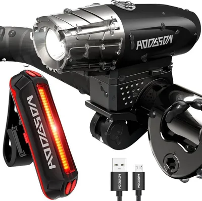 Produktbild von Fahrradlicht Licht LED 300 Lumen , Standlicht, Fahrrad-Frontlicht, Fahrradlicht, Frontscheinwerfer, Rücklichter, Mountainbike-Warnleuchten, Schwarz