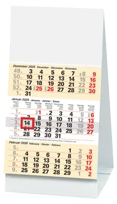 Produktbild von Glocken Tischkalender "3-Monats-Tischkalender" 2026