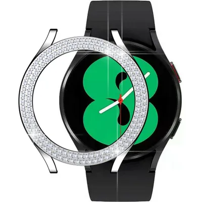 Produktbild von Strap-it Diamond PC-Hartschalenetui passend für Samsung Galaxy Watch 4 - 40 mm - silber - Hülle - Schutzhülle - Schutzhülle