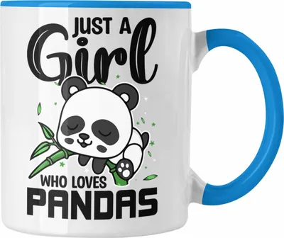 Produktbild von Trendation - Just A Girl Who Loves Pandas Tasse Geschenk Mädchen (Blau)