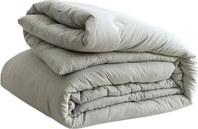 Obrázek produktu pro Přikrývka, velikost dvoulůžka (šedá, 200 x 140 cm), celoroční přikrývka, přikrývka s vložkou, přikrývka, alternativa peří, box na přikrývku s rohovými chlopněmi, výplň z lehkého prémiového vlákna