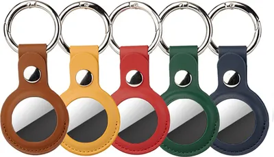 Produktbild von 4smarts Kunstleder Case Set AirTag 5 Stk (farblich gemischt)