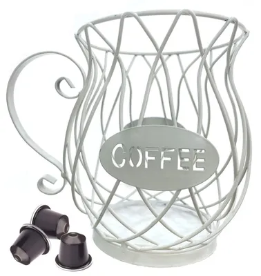 Immagine prodotto di Omgoods - Contenitore per capsule di caffè - Organizer salvaspazio, colore bianco